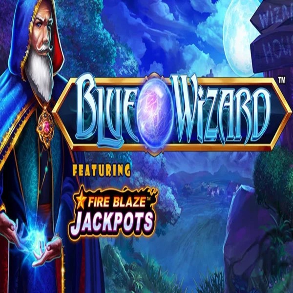 Slots logo of Blue Wizard Fire Blaze Jackpots from Rarestone Gaming at Lizaro Casino