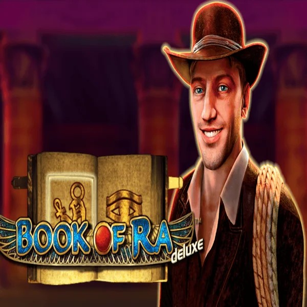 Slots logo of Book of Ra Deluxe from Novomatic at Lizaro Casino
