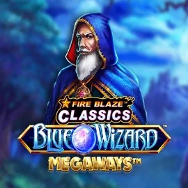 Fire Blaze Blue Wizard Megaways logo – Slots by Rarestone Gaming at Lizaro Casino