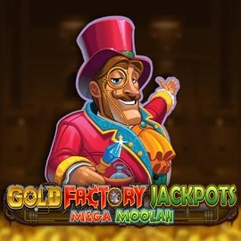 Gold Factory Jackpots Mega Moolah logo – Jackpots by Aurum Signature Studios at Lizaro Casino